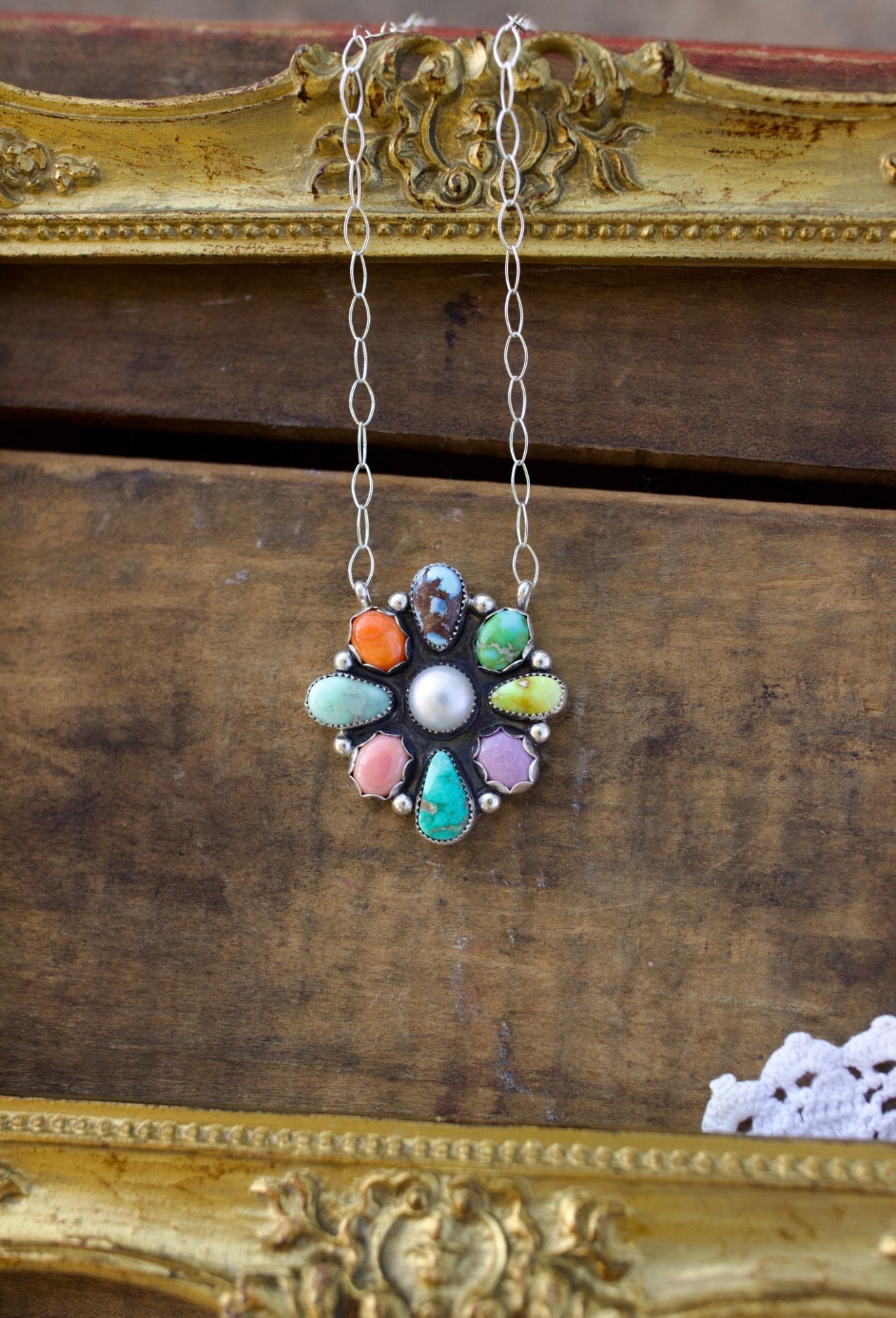 Colorful cluster necklace