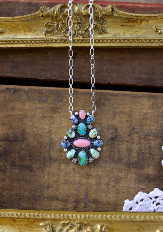 Floral cluster necklace