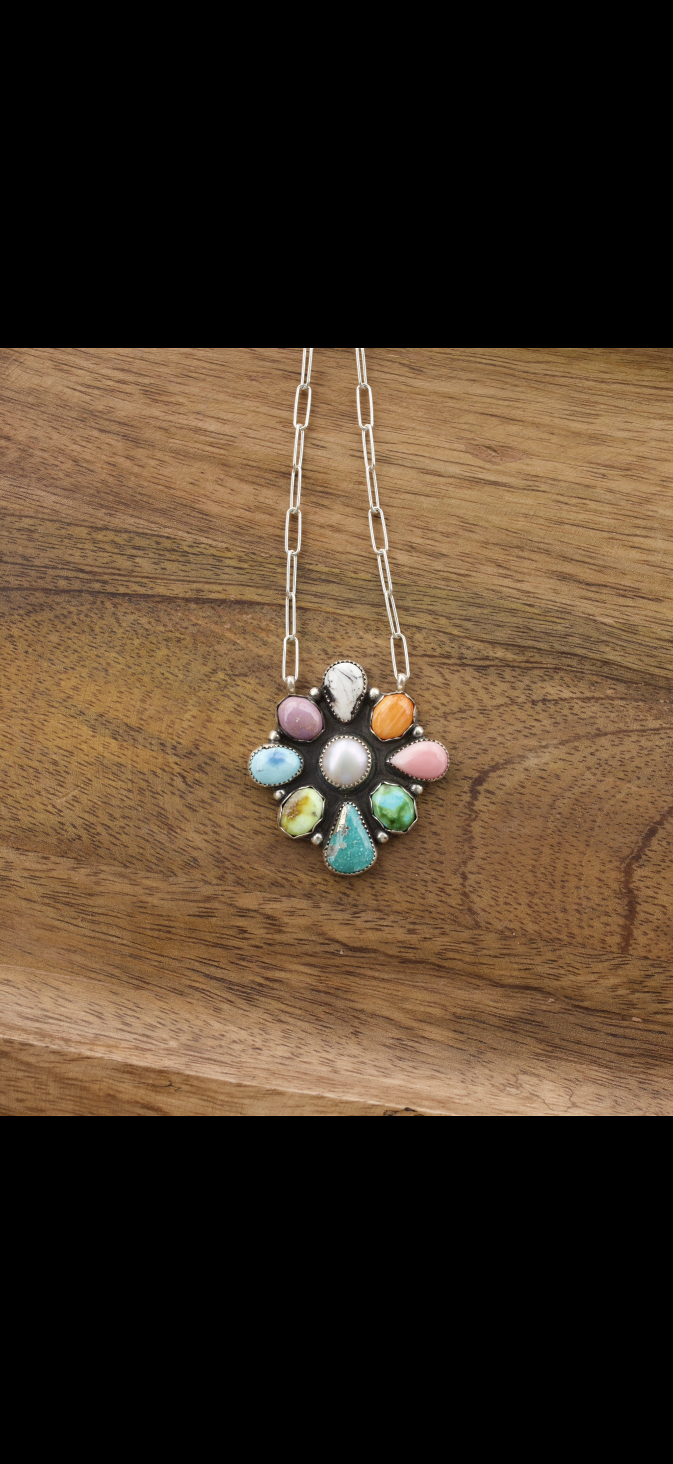 Colorful cluster necklace